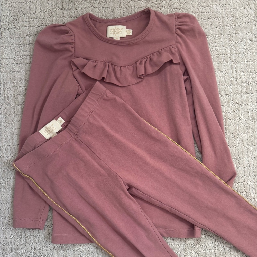 Creamie Girls' Ruffle Top and Leggings Set Size 5